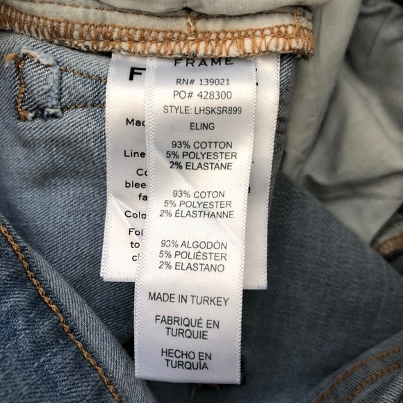 FRAME Le High Waisted Shredded Hem Skinny Jean EUC - Picture 5 of 6